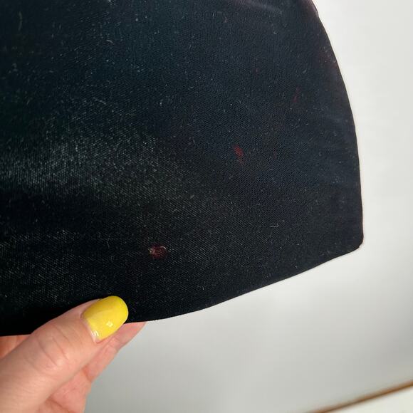 Talbots‎ Women's Vintage Black / Green Velvet Mini Clutch Crossbody Evening Bag - Picture 8 of 9